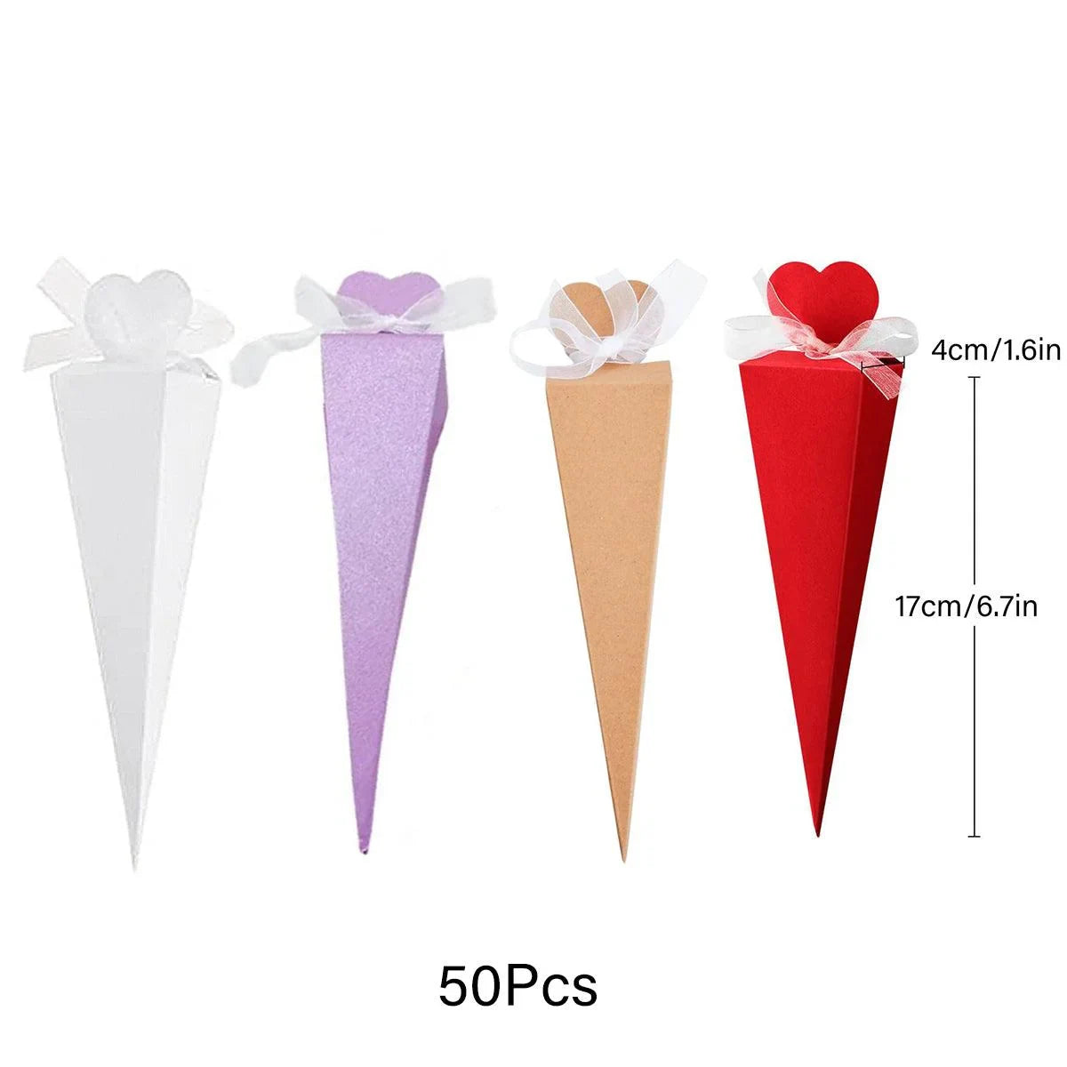 Cone Candy Gift Boxes Ice Cream Shape 50PCS