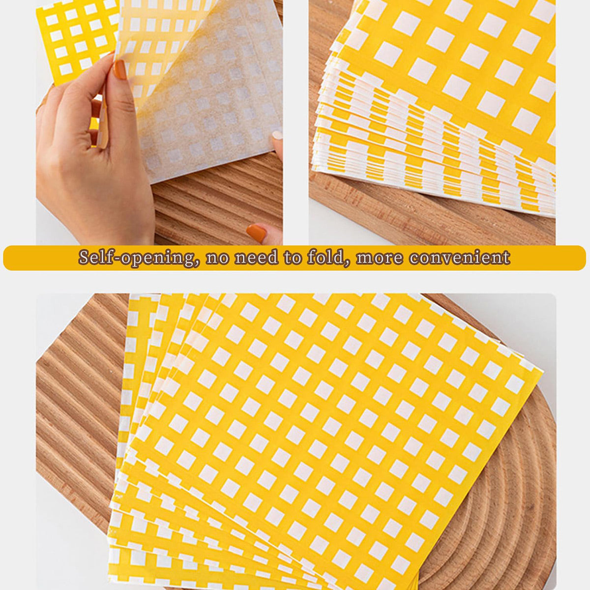 50PCS Sandwich Disposable Paper Bags Food Grade Oil Proof