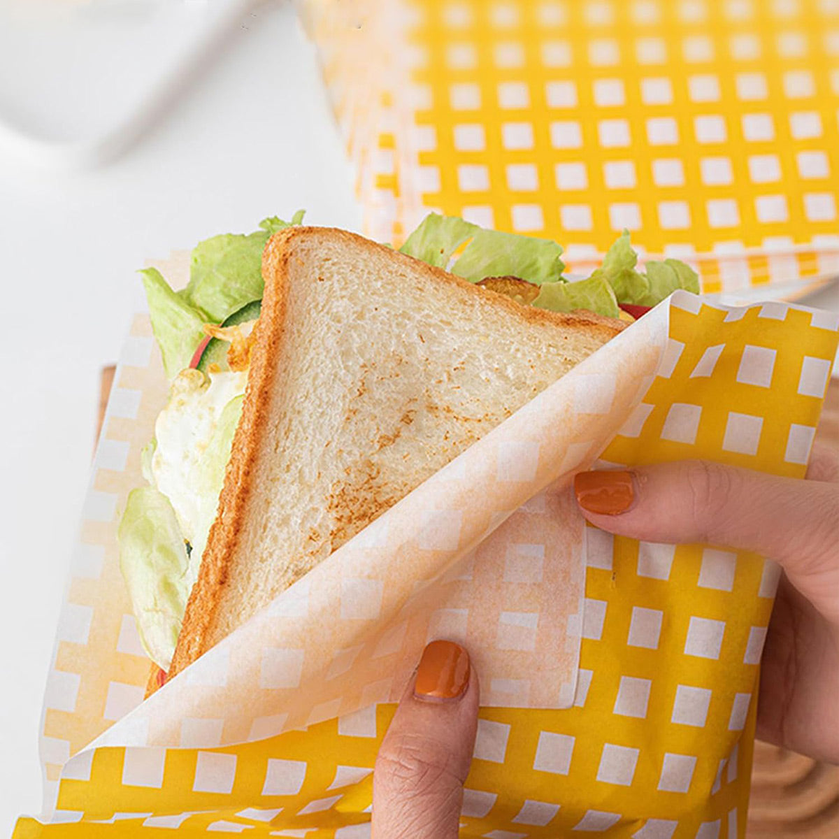 50PCS Sandwich Disposable Paper Bags Food Grade Oil Proof