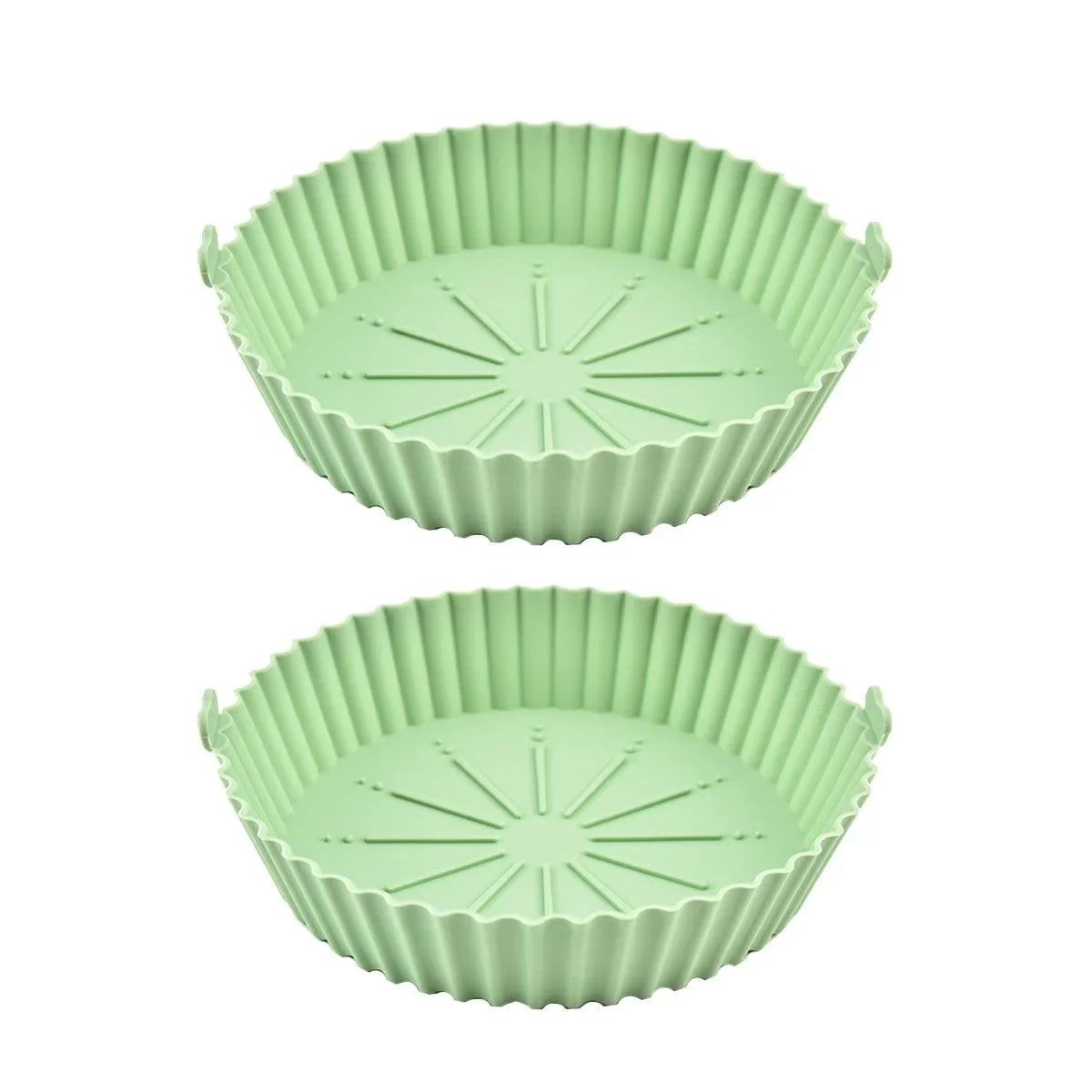 Round Silicone Air Fryer Baking Pan Tray 2PCS