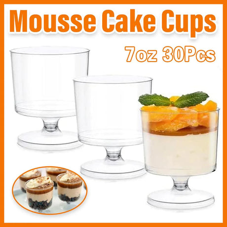 Clear Hard Plastic Mousse Cake Cup 30PCS