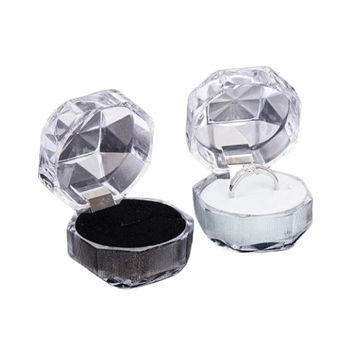 20pcs Acrylic Octagonal Jewelry Boxes for Rings Earrings