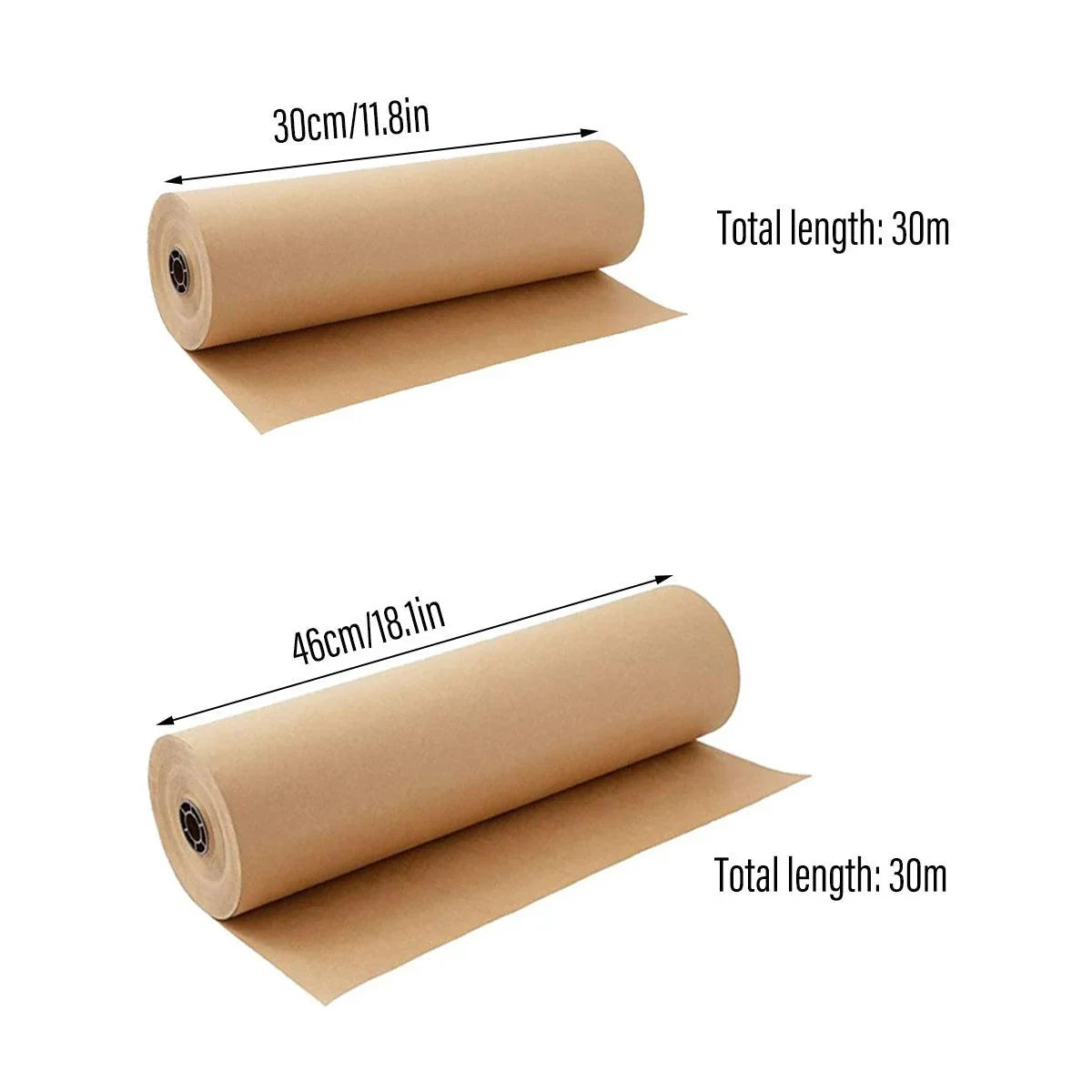 Brown Kraft Paper Rolls Gift Wrapping 5PCS