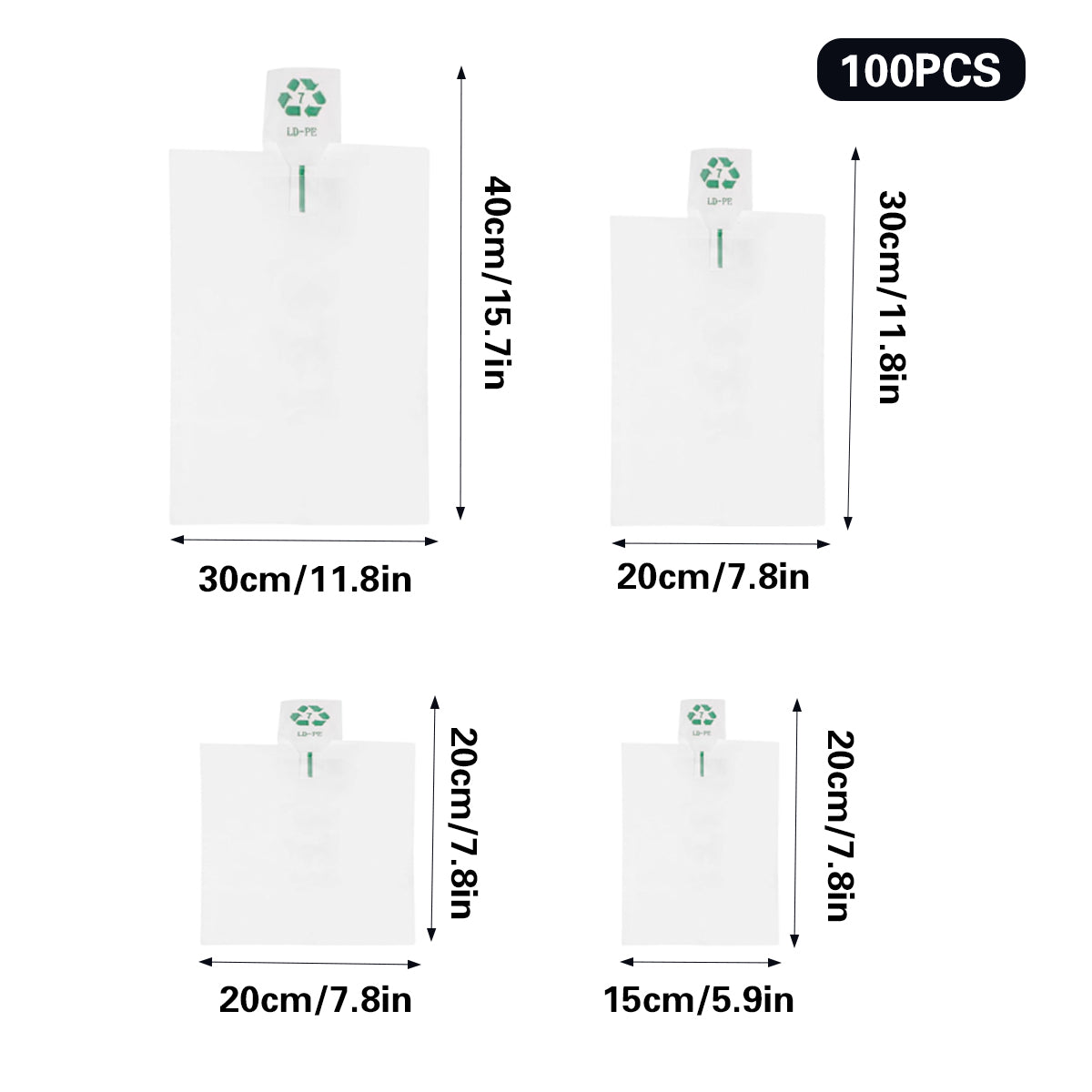 100PCS Inflatable Cushioning Bags Shockproof Clear Packaging