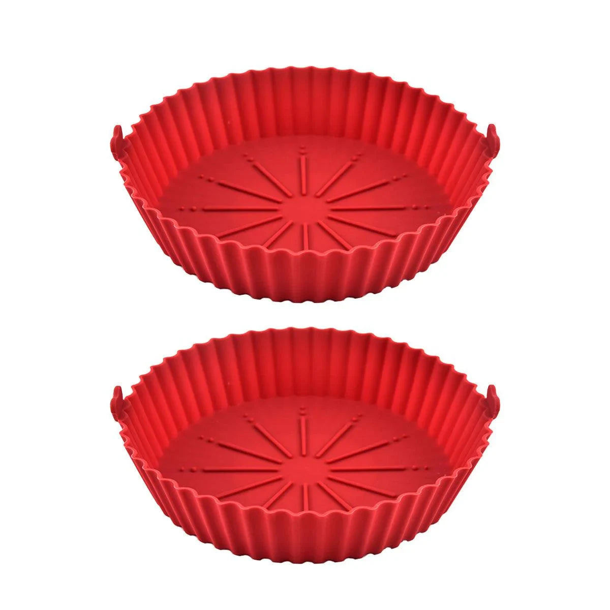 Round Silicone Air Fryer Baking Pan Tray 2PCS