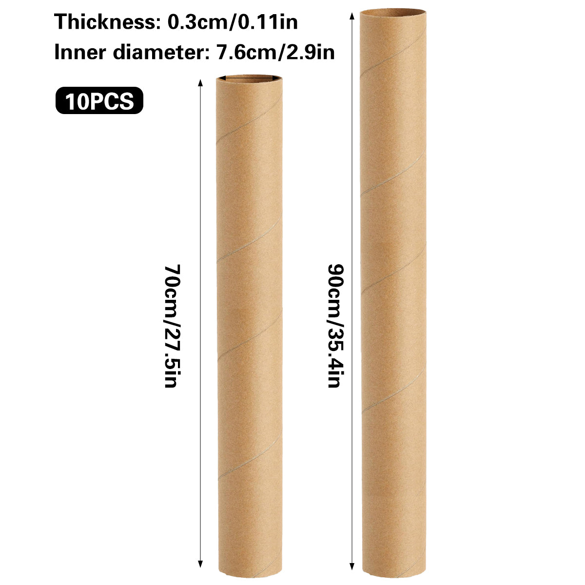 Kraft Paper Storage Tubes Cardboard Document Shipping 10PCS