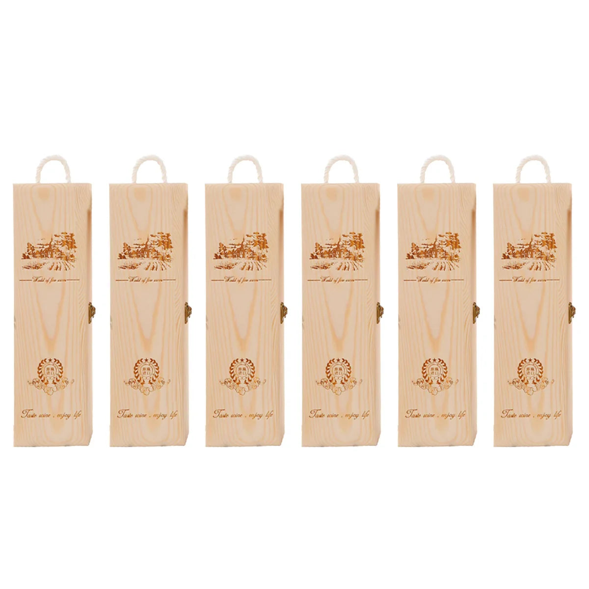Red Wine Wooden Gift Box 6PCS Pull-out