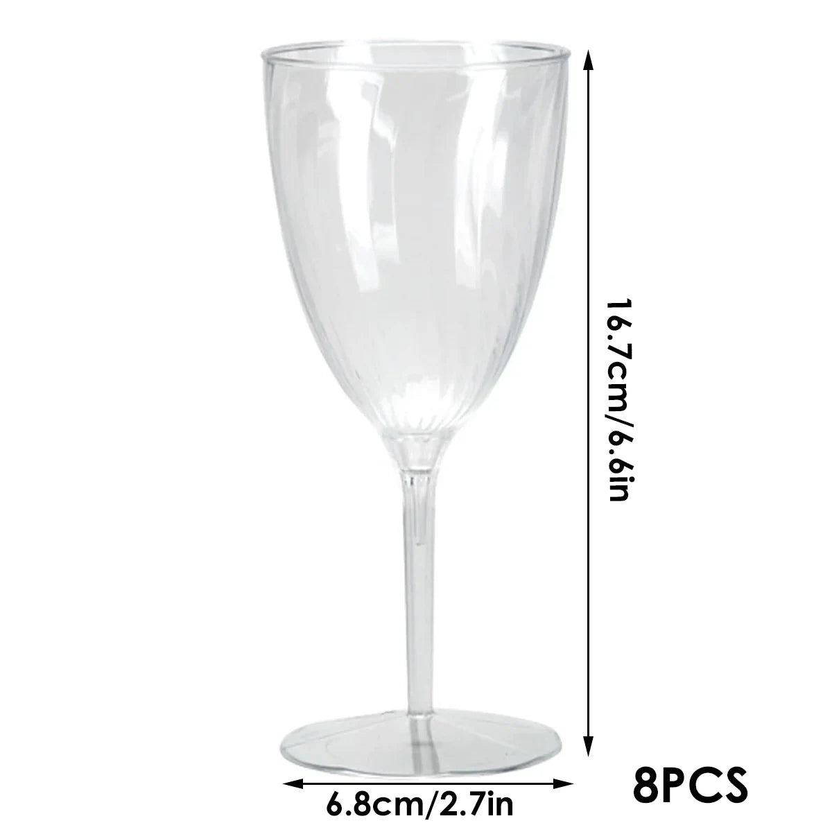8pcs 210ml Plastic Twill Wine Glasses for Party Bar