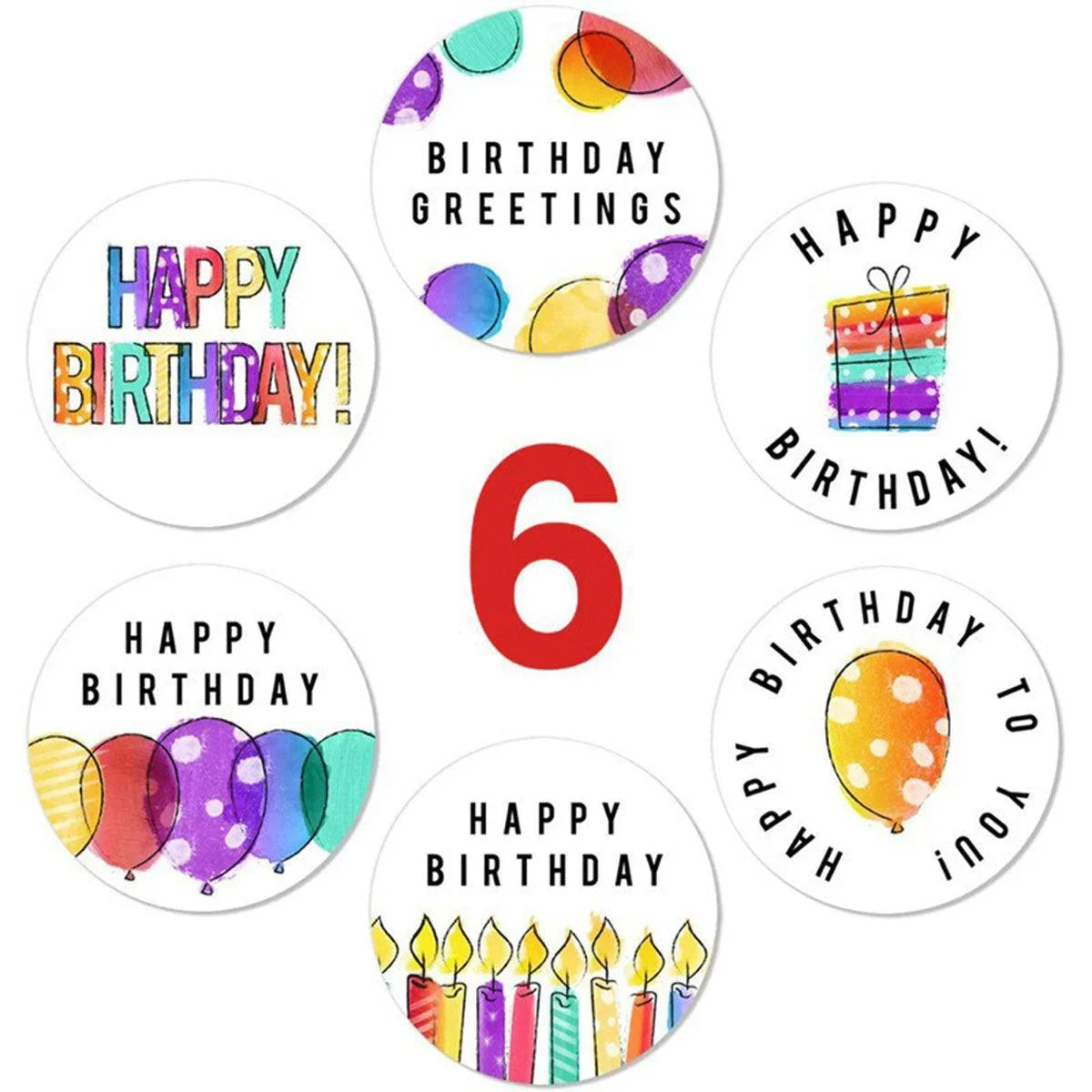 Happy Birthday Stickers Labels 2 Rolls