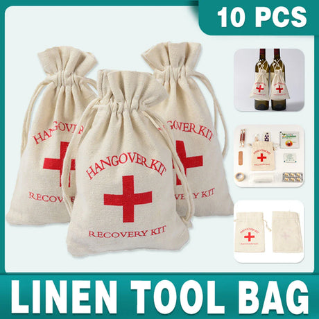 Linen Pouch 10PCS Hangover Recovery Kit Bags
