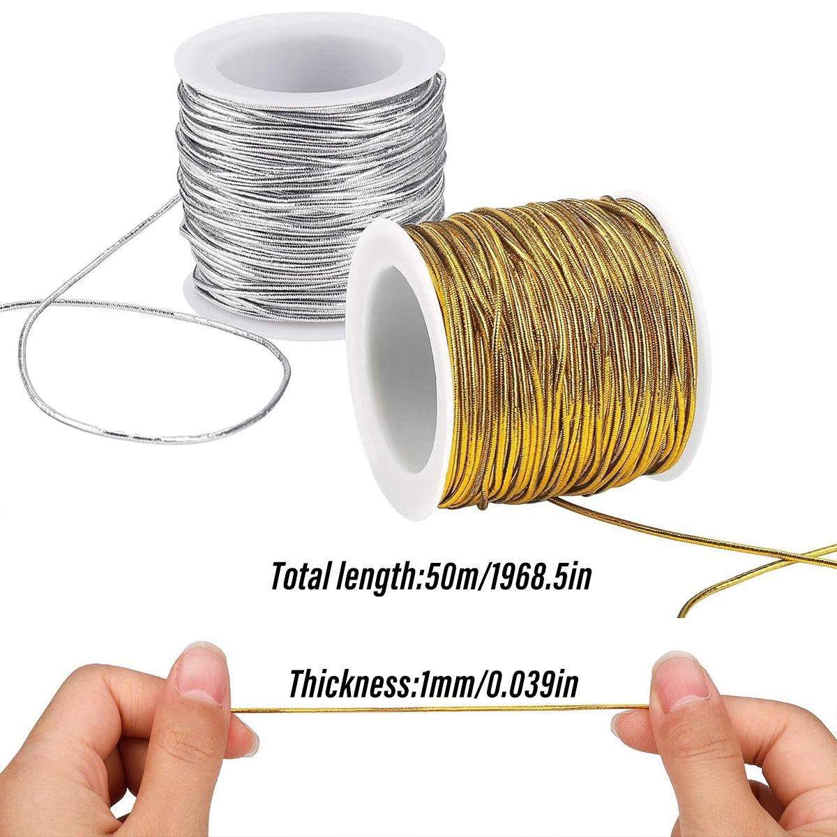 Elastic Rope Cord Gold Silver Stretch String 10PCS