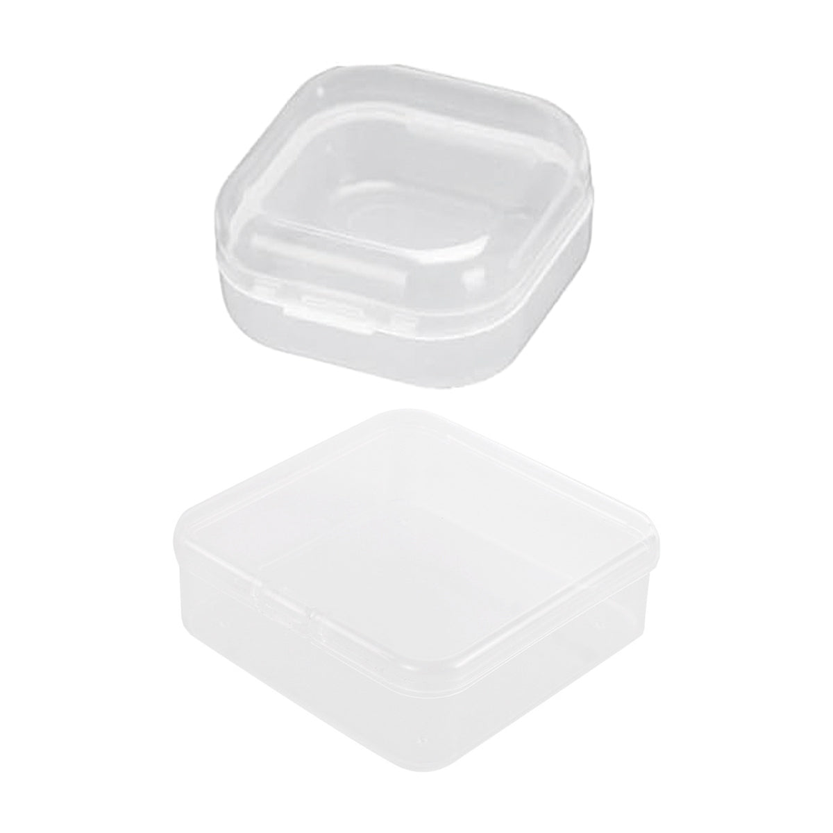 100PCS Clear Square Storage Boxes with Snap Lid for Small Parts Packaging
