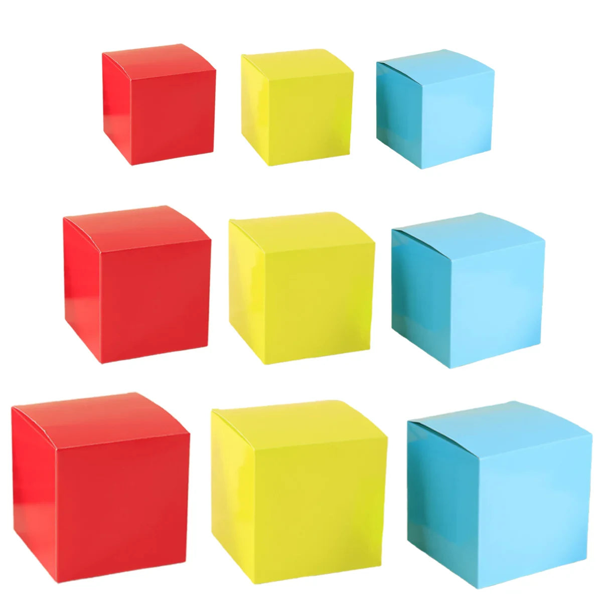 50pcs Colourful Square Paper Gift Packaging Boxes