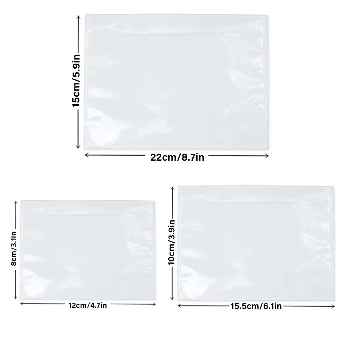 Transparent Plastic Zip Lock Bags Packing List Envelopes 100PCS