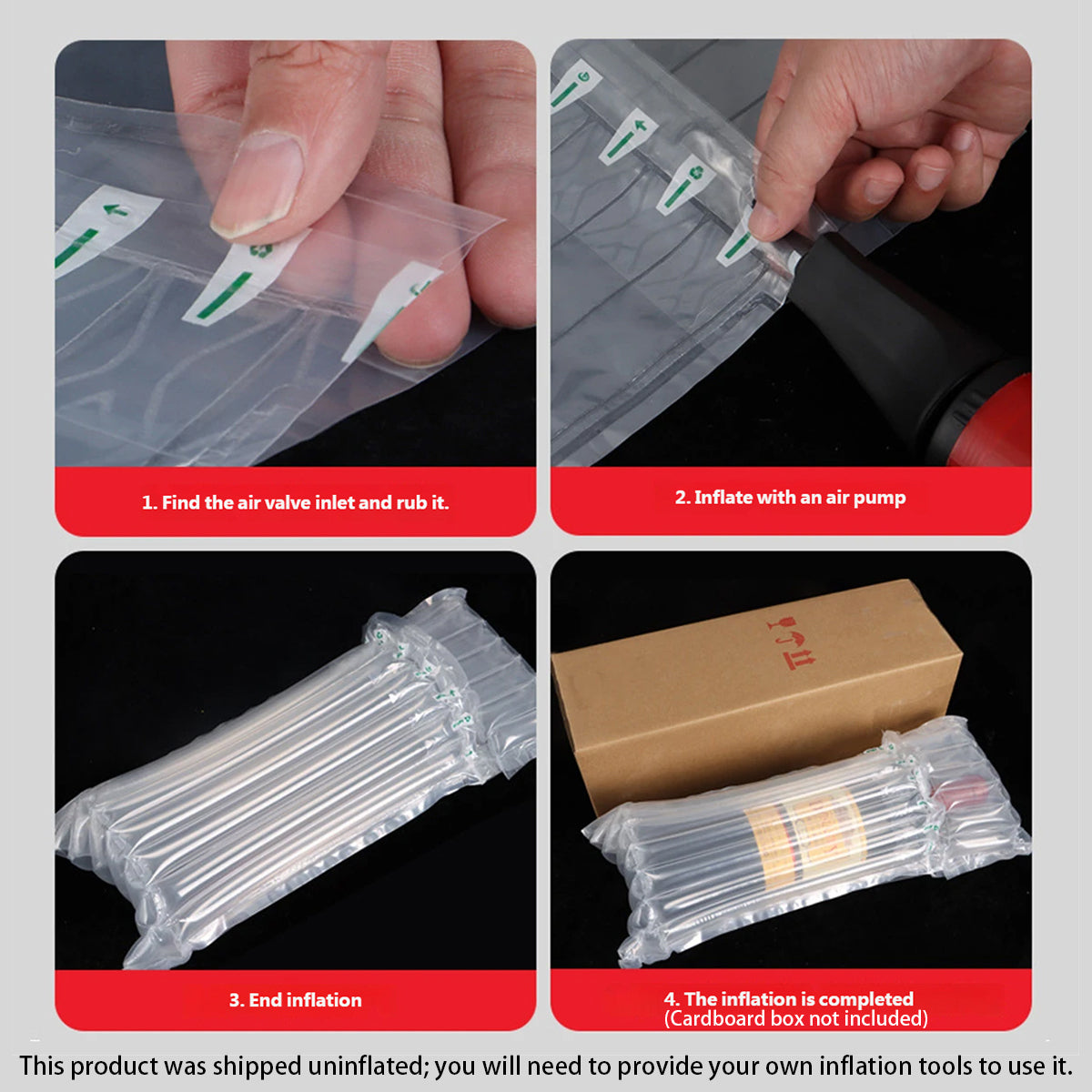 Air Column Bag Inflatable Cushion Void Fill Packaging 100PCS
