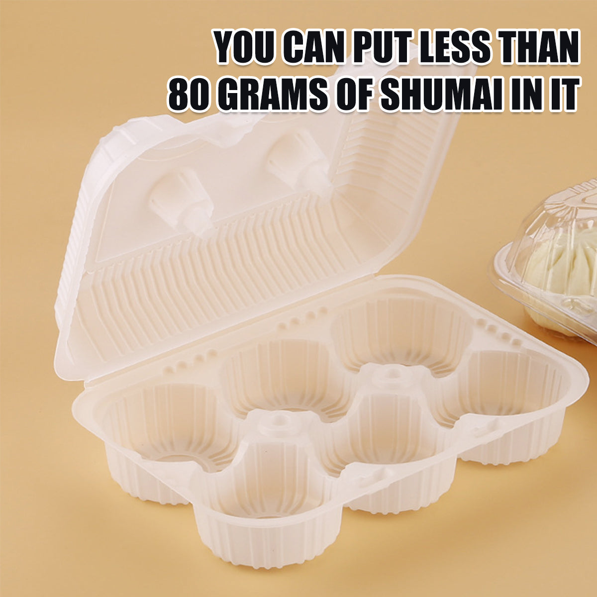 100PCS Disposable Food Containers 4 or 6 Grid Takeaway Meal Boxes