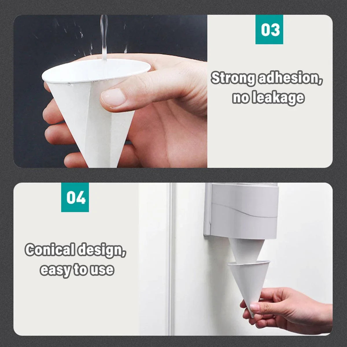 White Paper Cup Conical Pointed Bottom 200PCS