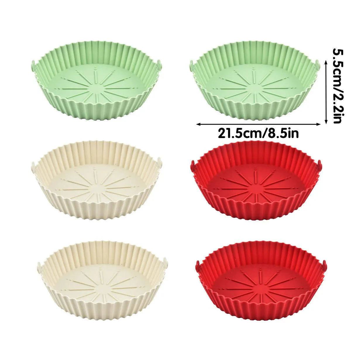 Round Silicone Air Fryer Baking Pan Tray 2PCS