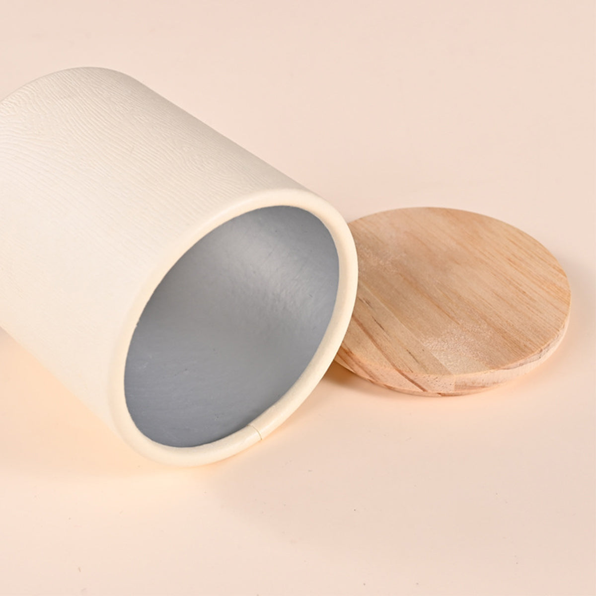 10PCS Kraft Paper Tube Canisters with Wooden Lids Tea Coffee Packaging