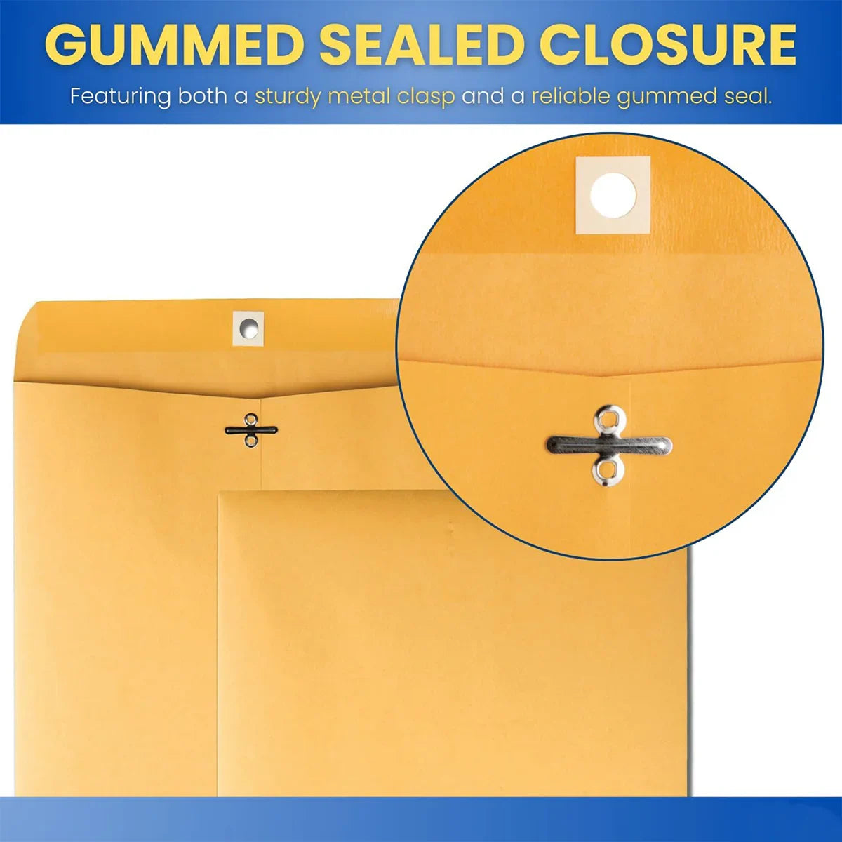 100pcs Kraft Paper Envelope Bags with Iron Buckle