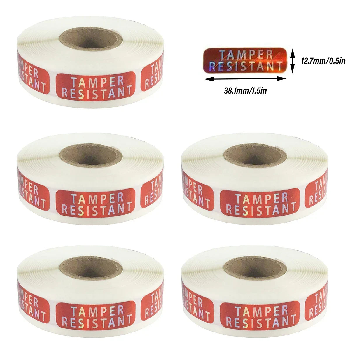 5 Rolls Tamper Proof Laser Security Sealing Stickers