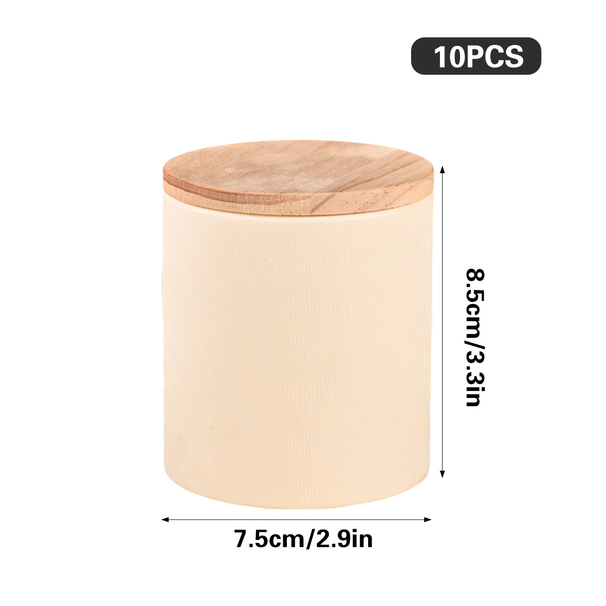 10PCS Kraft Paper Tube Canisters with Wooden Lids Tea Coffee Packaging