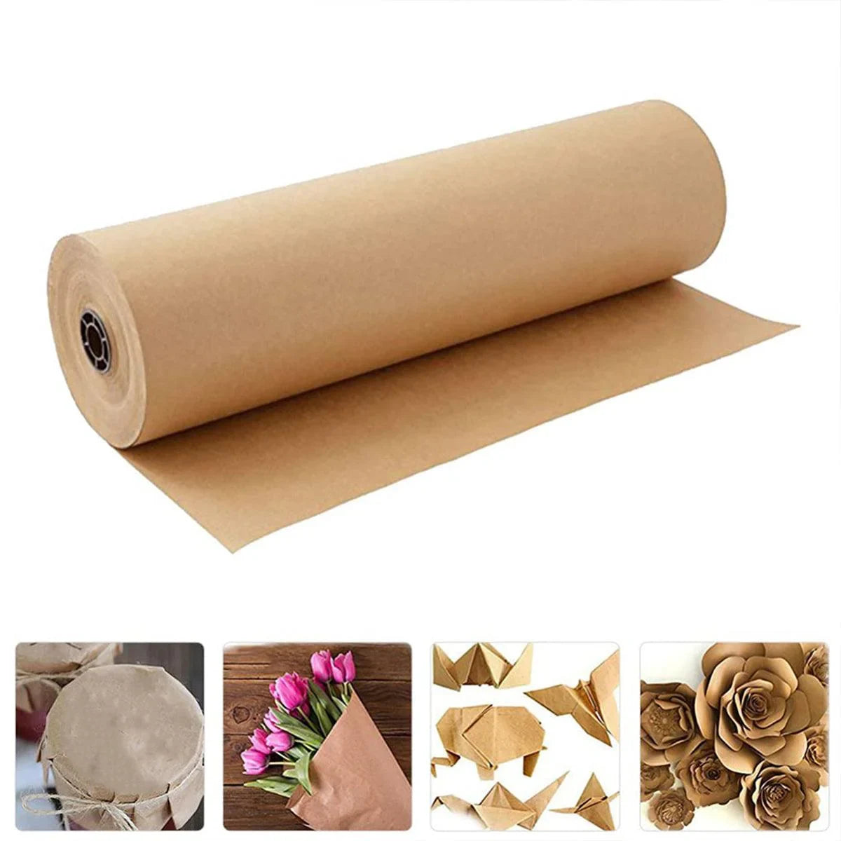 Brown Kraft Paper Rolls Gift Wrapping 5PCS