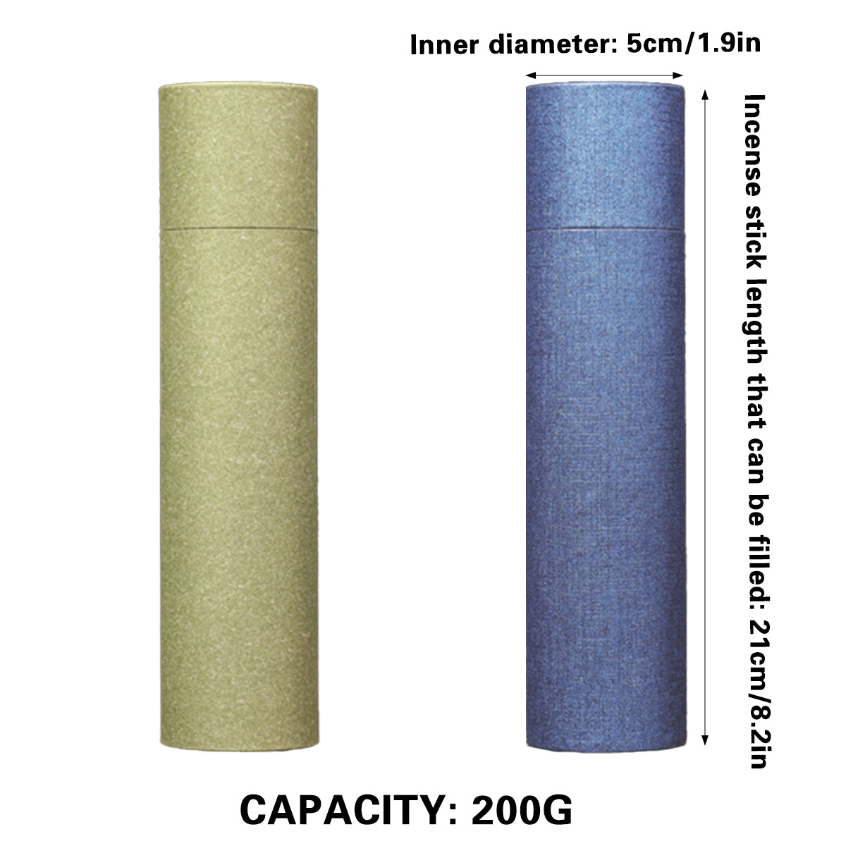 10PCS Incense Paper Tubes 200g Durable Storage in 2 Colours