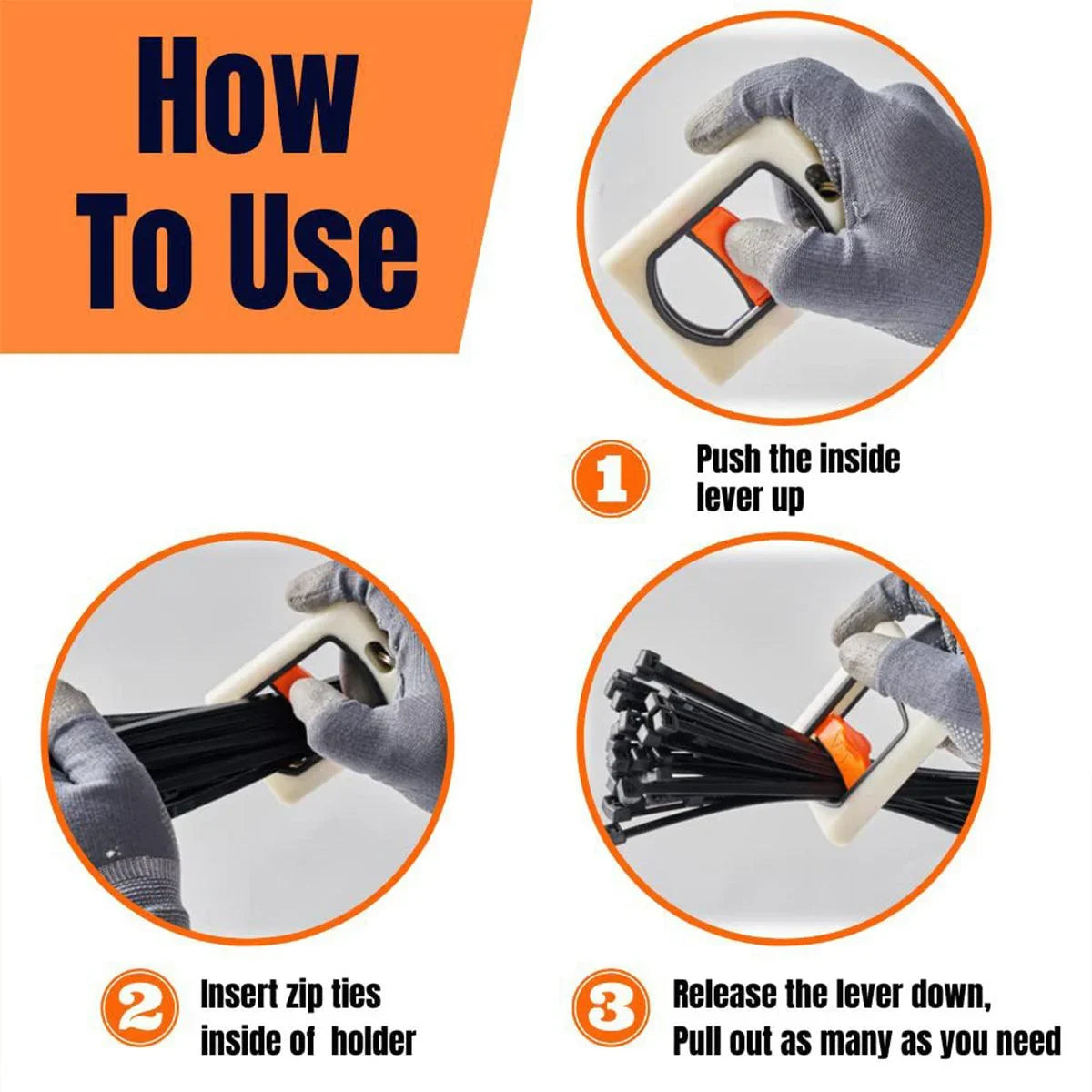 Square Cable Tie Organizer 2PCS