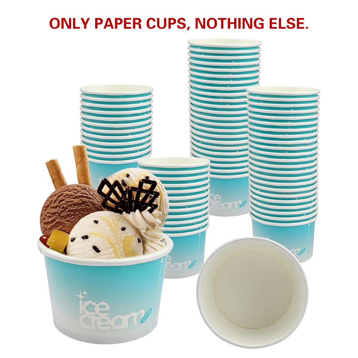 100PCS 4oz Ice Cream Paper Cups Food-Grade Waterproof Takeaway