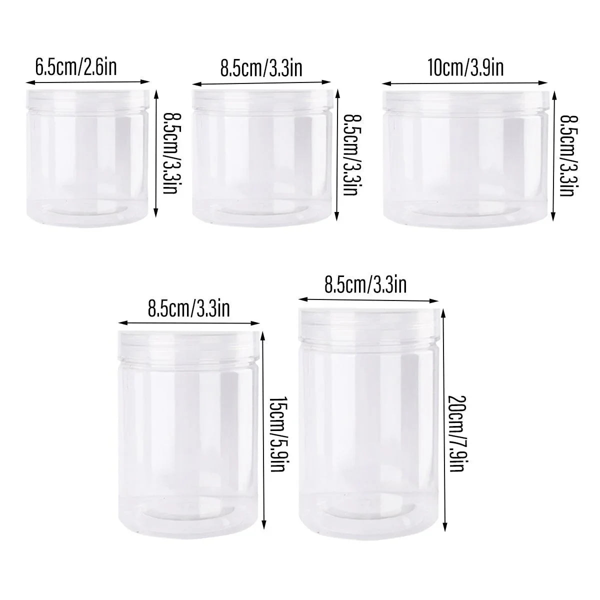 Plastic Food Bottles Transparent Sealed Storage Tanks 50PCS