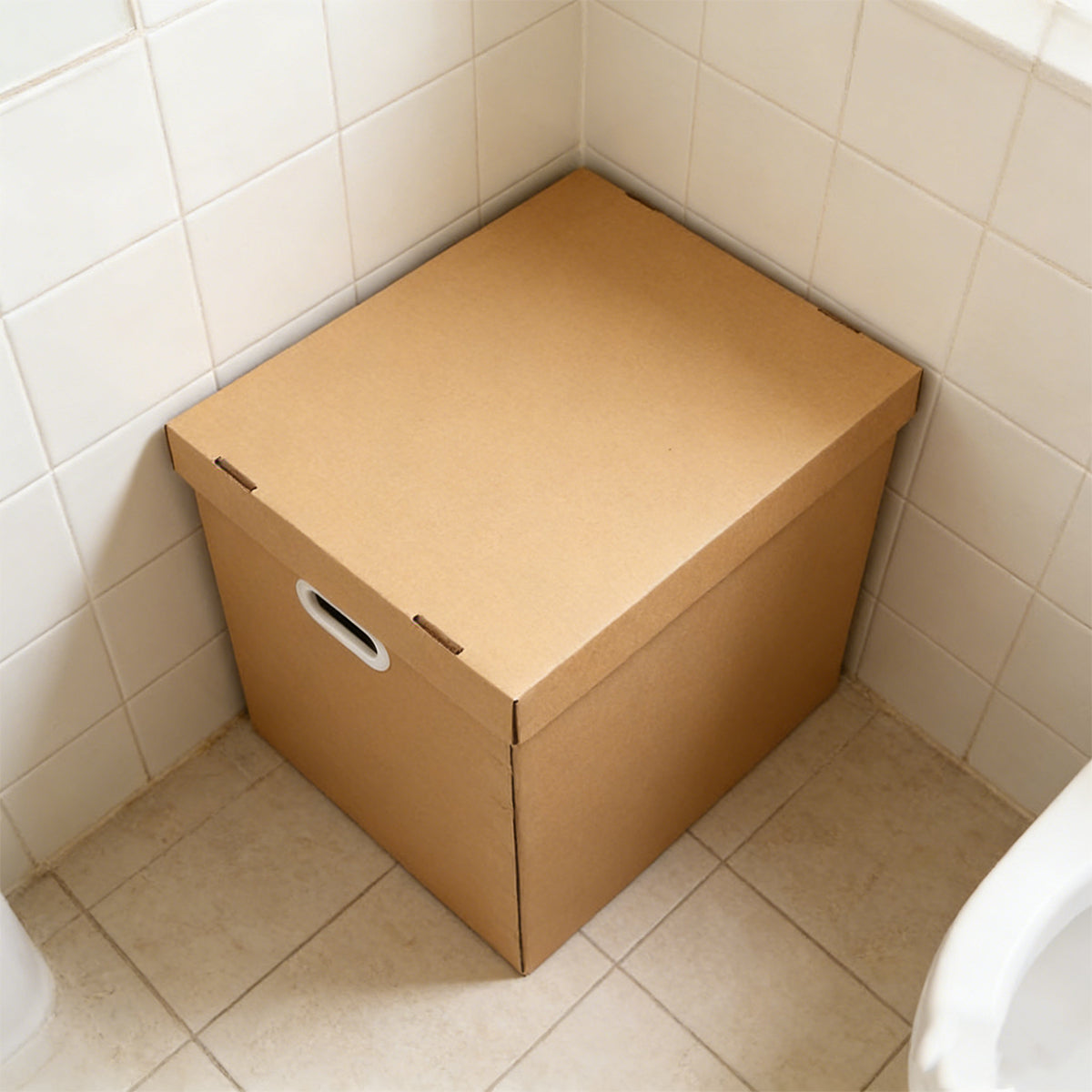 80L Kraft Paper Storage Boxes with Lid Stackable 5PCS