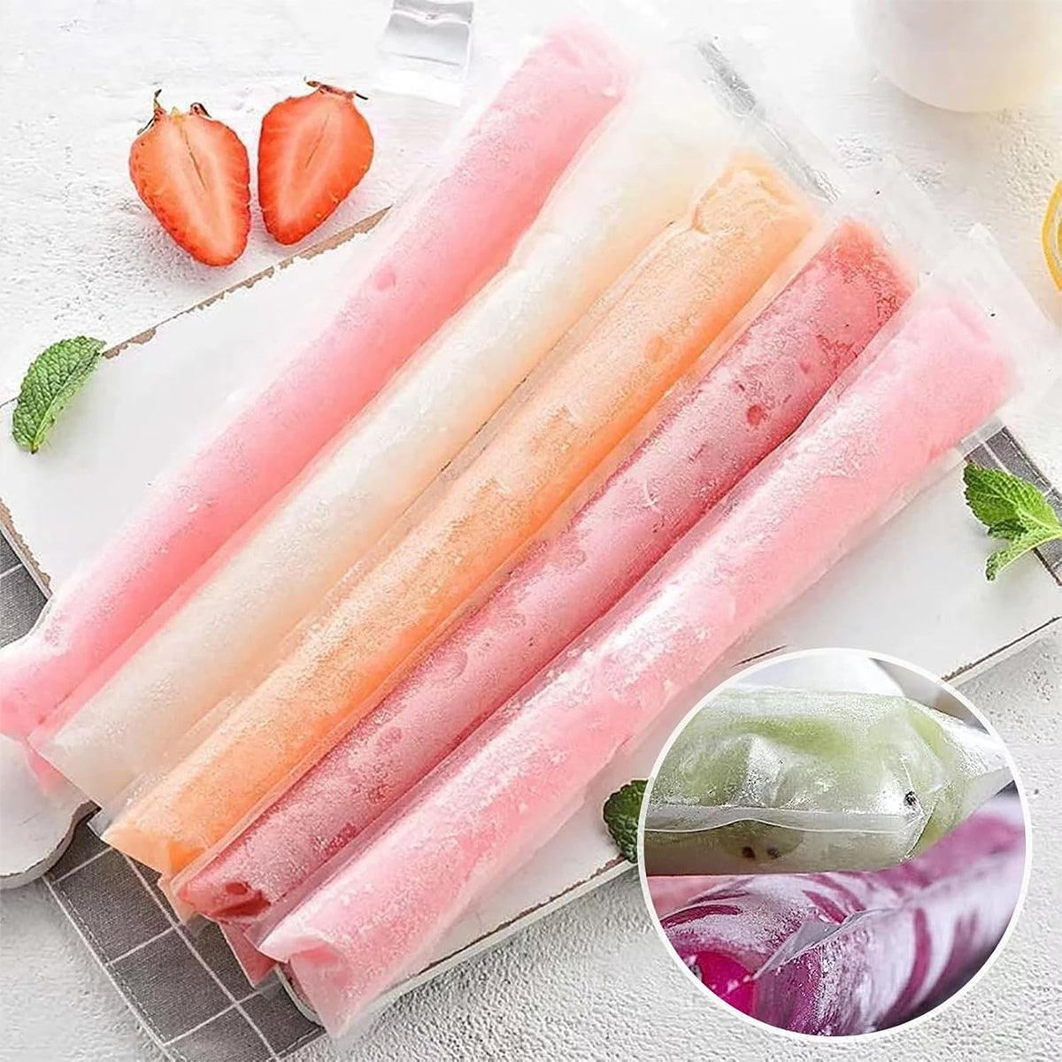 Disposable Ice Popsicle Bags Clear Plastic 100PCS