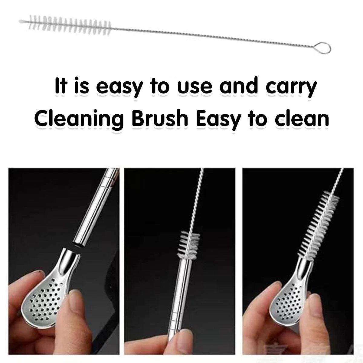 Straw Spoon Drink Strainer Stirrer 5PCS