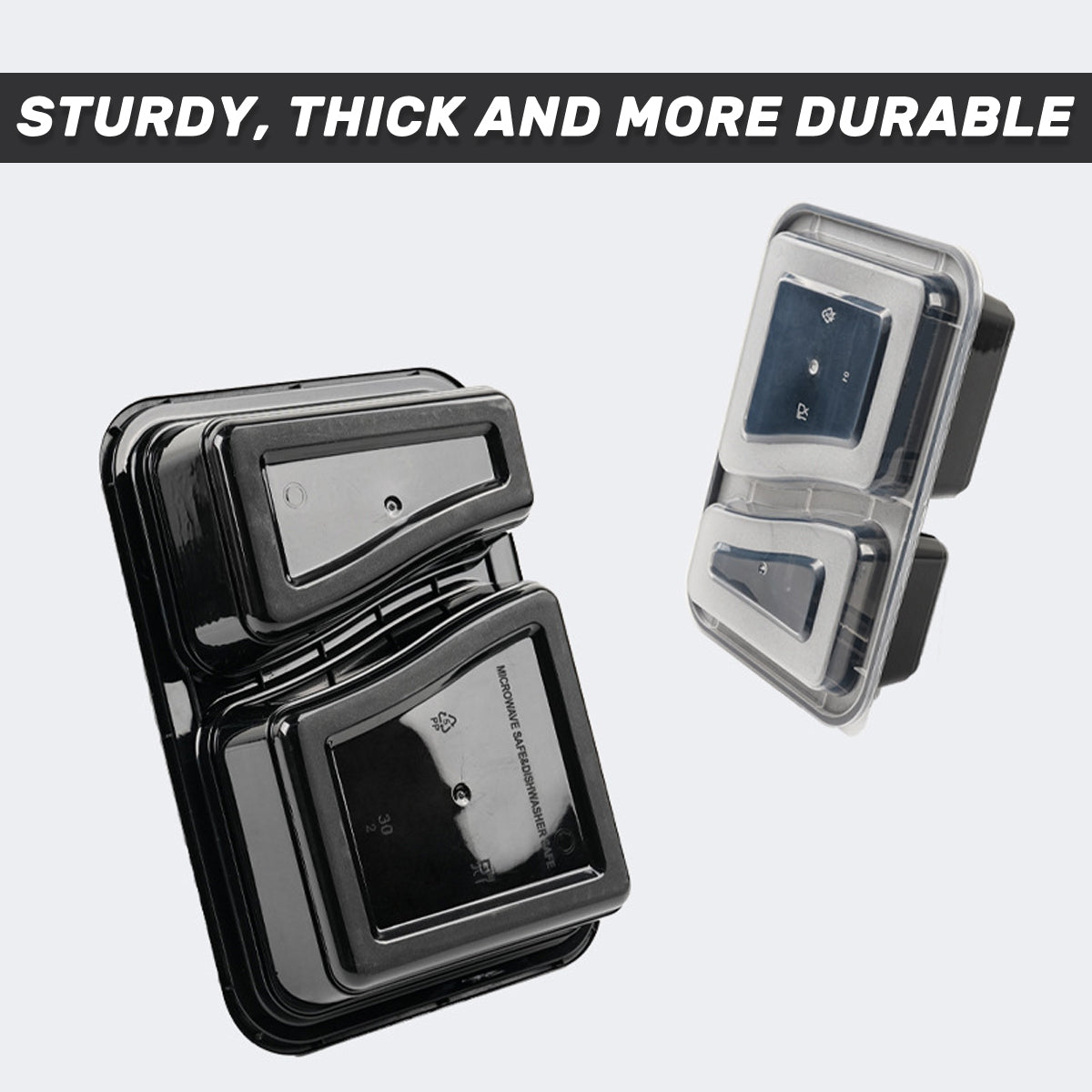 30PCS Food-Grade Takeout Packaging Boxes with Clear Lids for Meal Prep