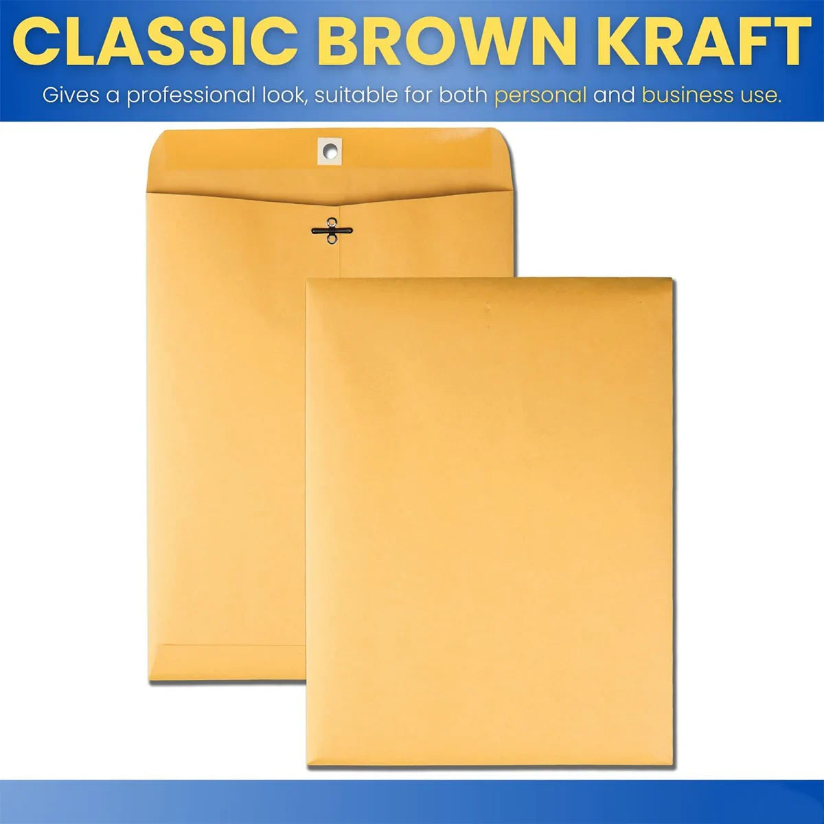 100pcs Kraft Paper Envelope Bags with Iron Buckle