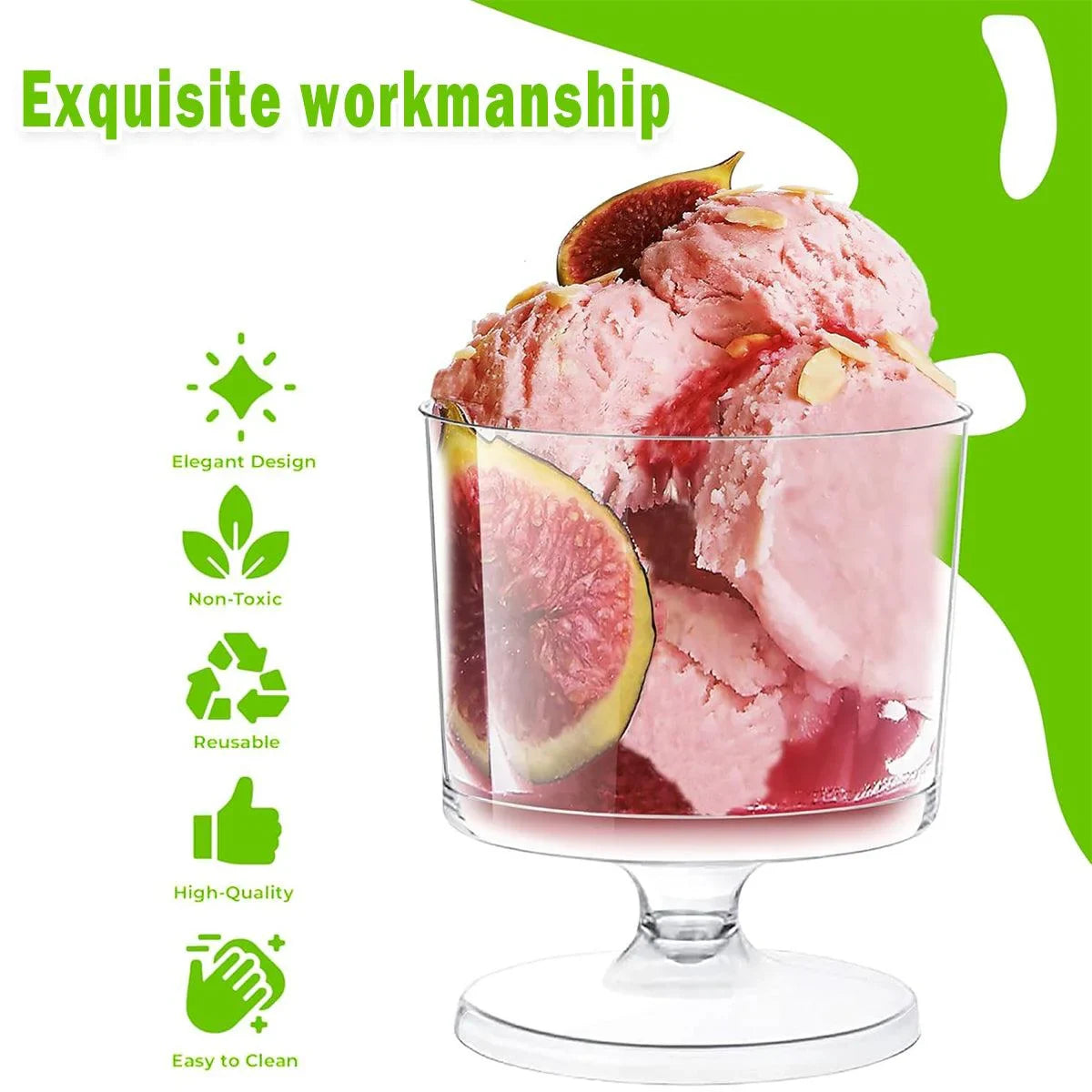 Clear Hard Plastic Mousse Cake Cup 30PCS