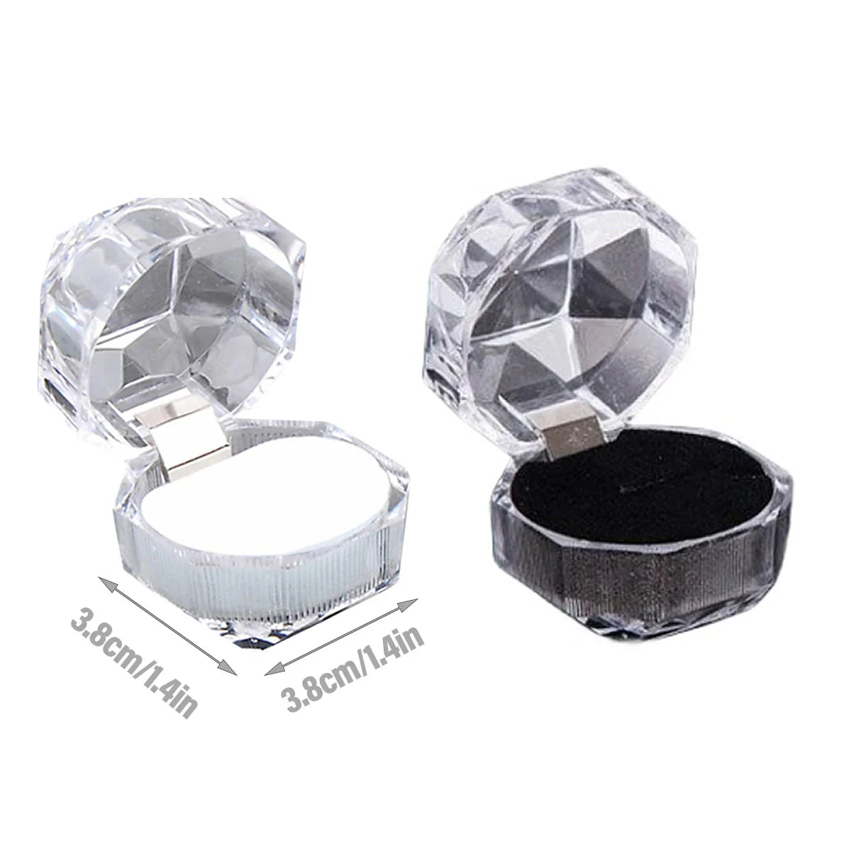 20pcs Acrylic Octagonal Jewelry Boxes for Rings Earrings