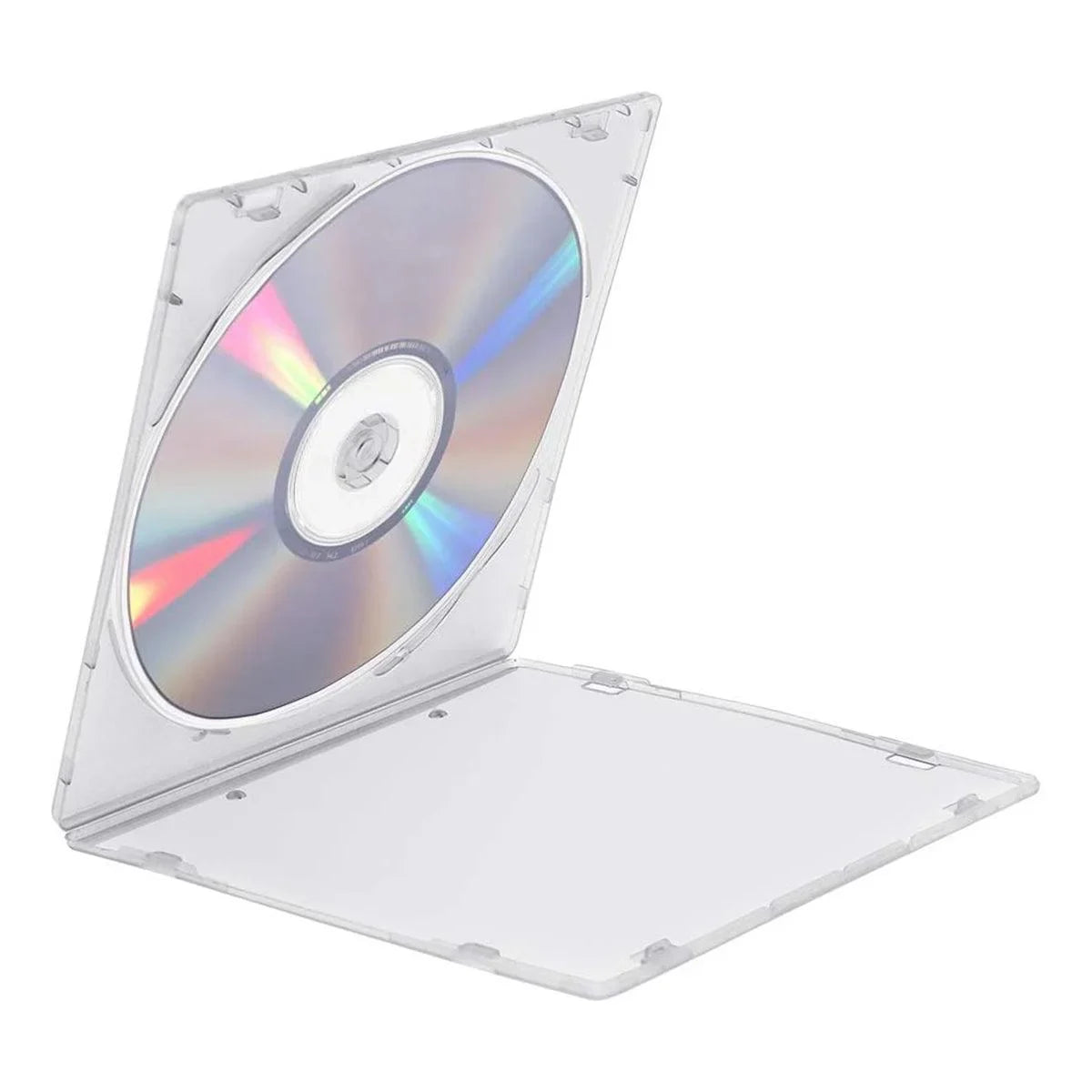 Transparent Square CD DVD Storage Box 100PCS