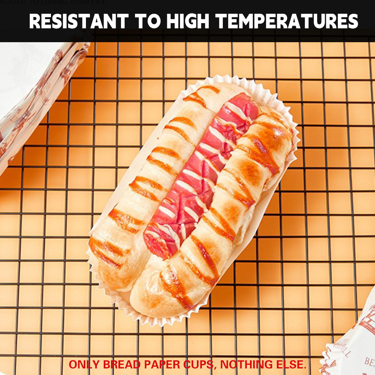 300PCS Bread Paper Cups Food Grade Oil Proof Heat Resistant