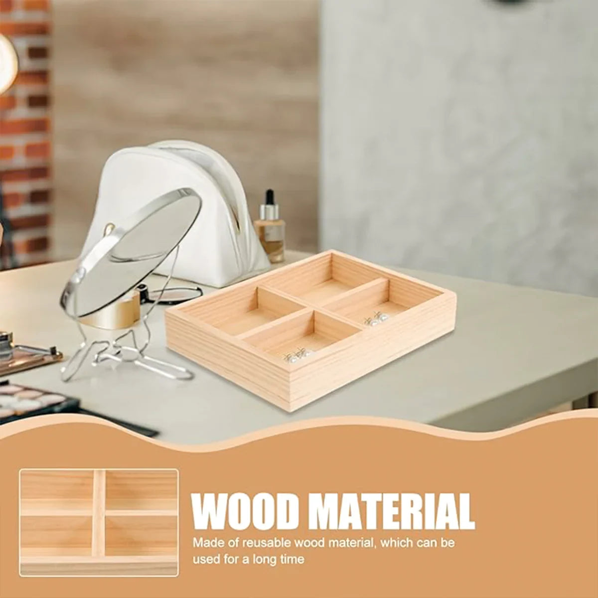 5pcs Wooden Jewelry Display Trays for Rings & Bracelets