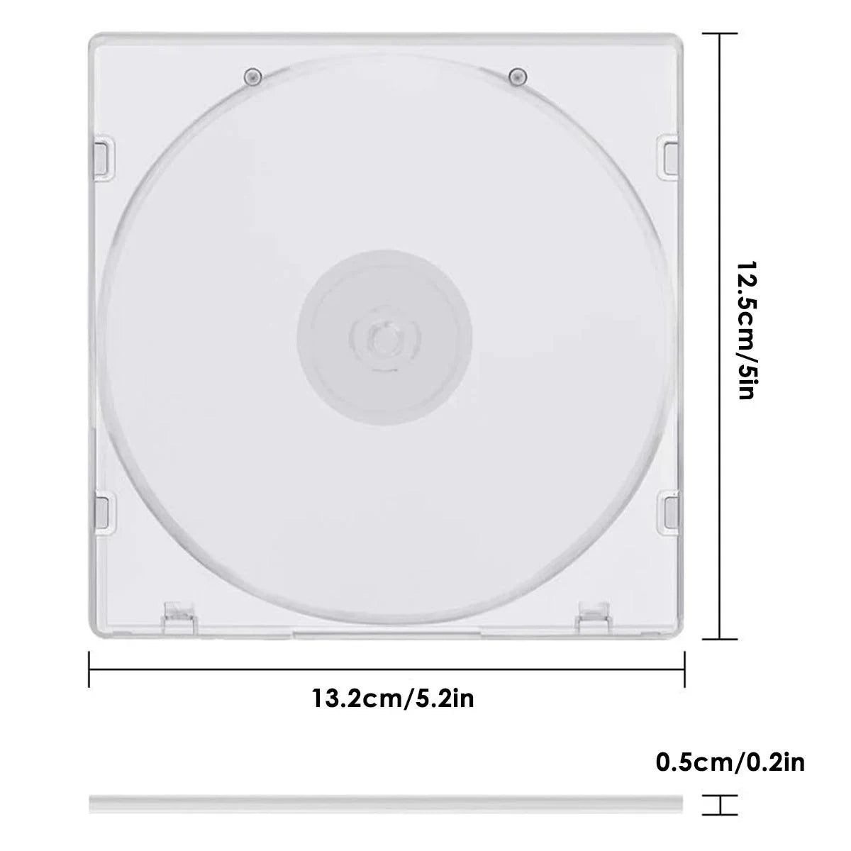 Transparent Square CD DVD Storage Box 100PCS