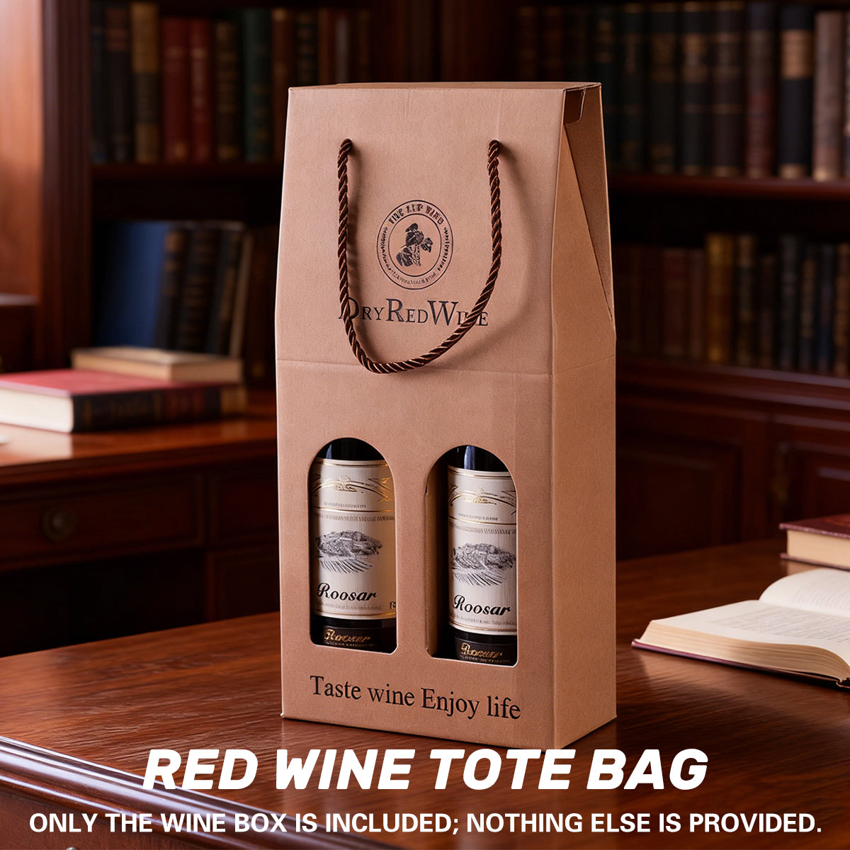 Handheld Wine Gift Box Single or Double Bottles Corrugated Cardboard Durable