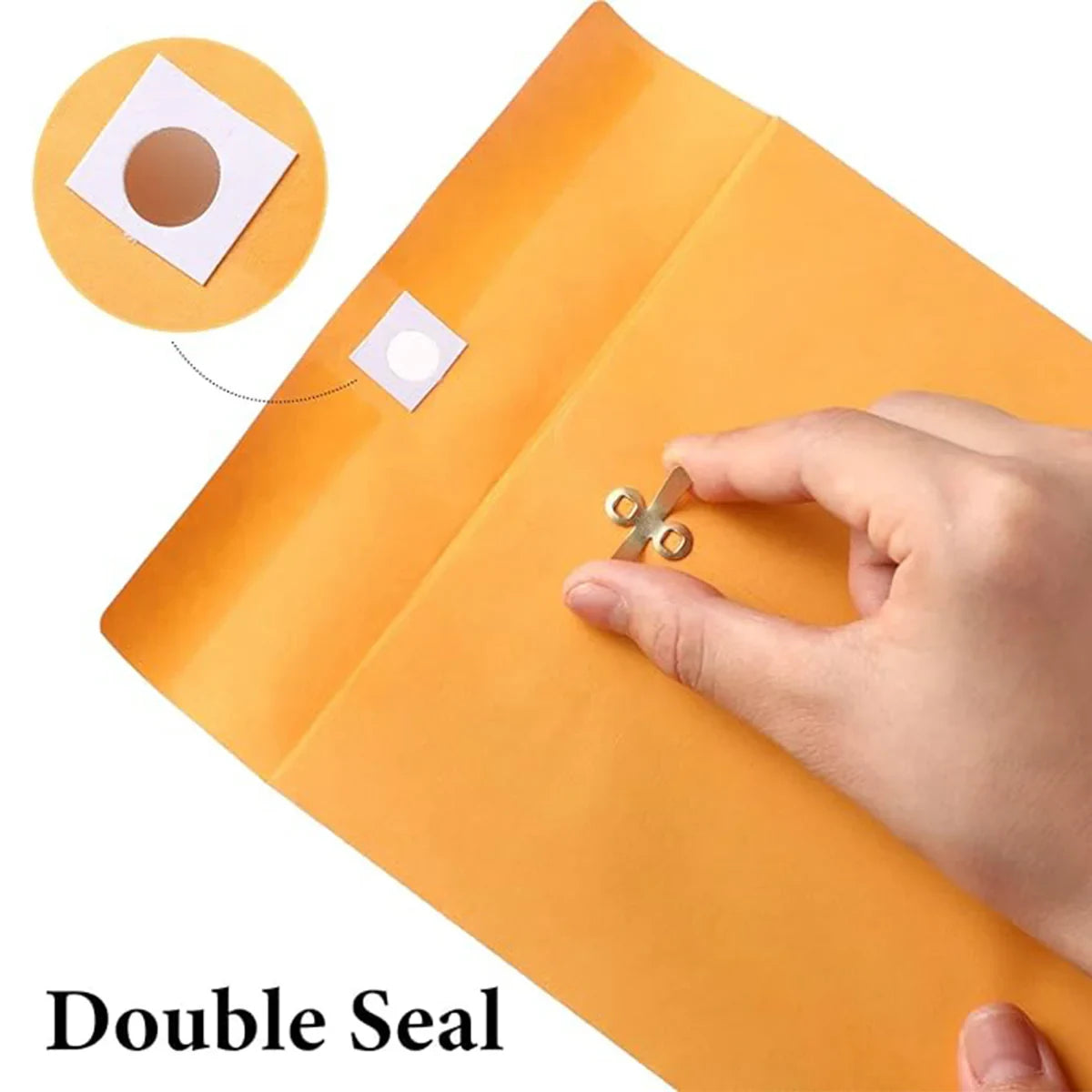 100pcs Kraft Paper Envelope Bags with Iron Buckle