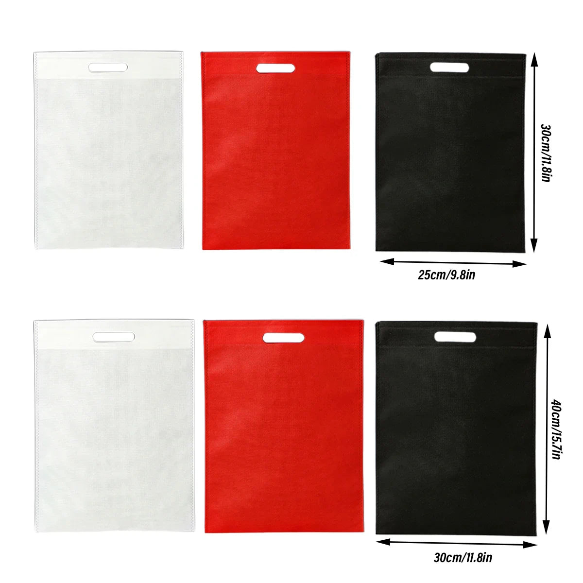 100pcs Portable Non-Woven Flat Pocket Shopping Bags