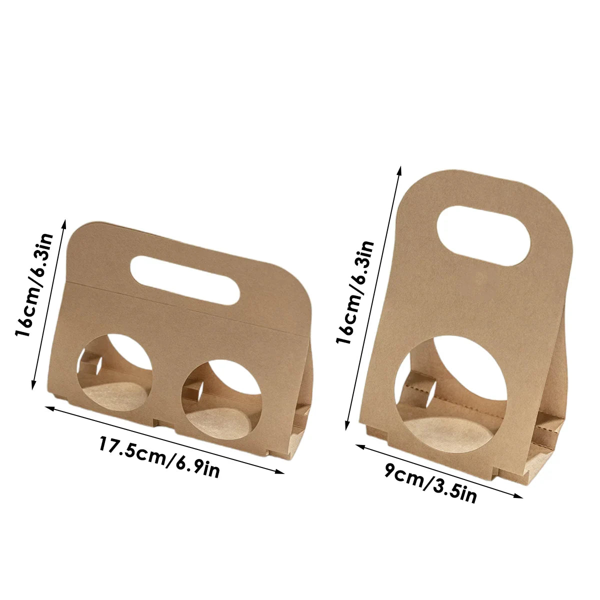 50pcs Kraft Paper Gift Boxes with Single Double Handle