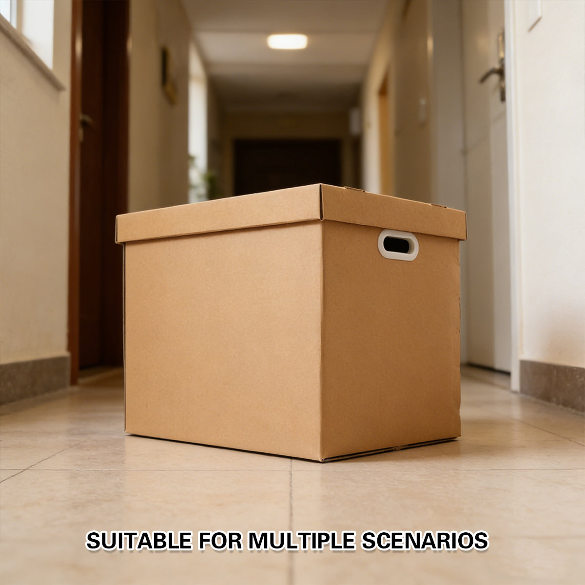 80L Kraft Paper Storage Boxes with Lid Stackable 5PCS