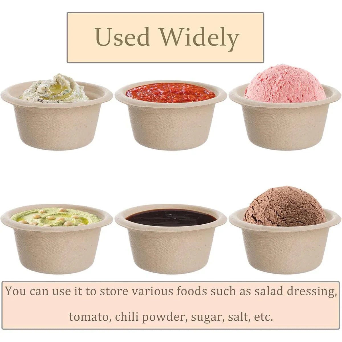 Pulp Sauce Cups Dip Bowls 100PCS