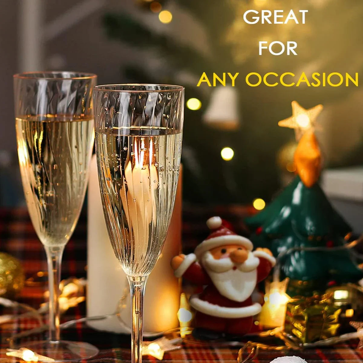 8pcs 180ml Tall Plastic Champagne Glasses for Events