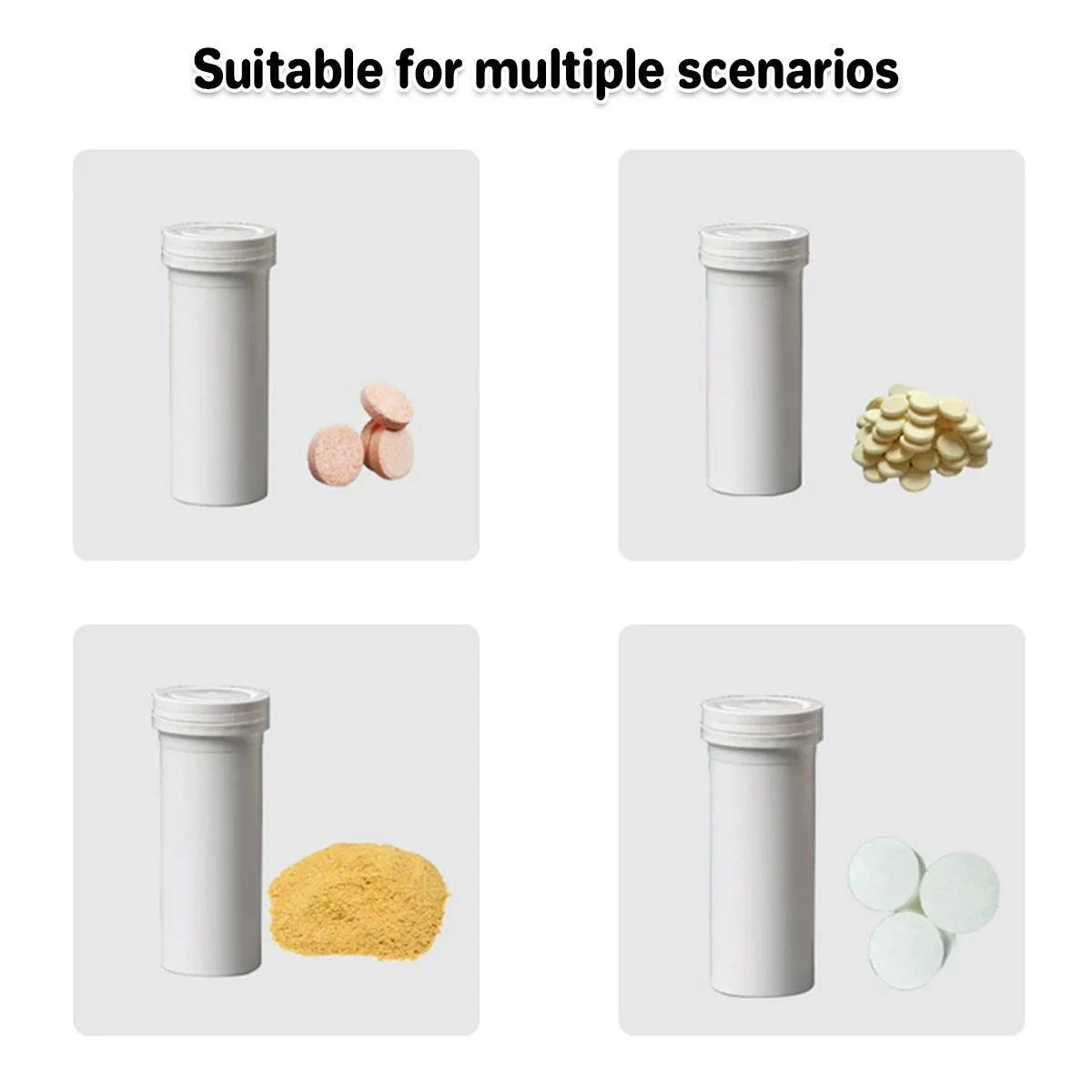 Effervescent Tablet Bottle Plastic Storage Container 50PCS